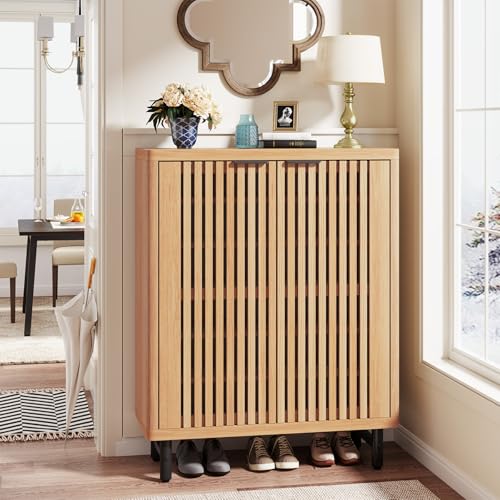 6 Tier Shoe Cabinet with Shutter Doors