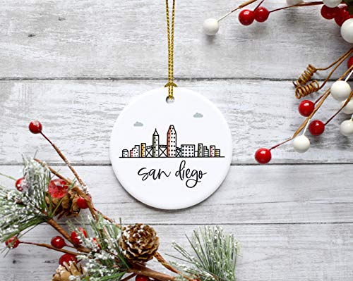 Round Ceramic Porcelain Christmas Tree Ornament Keepsake