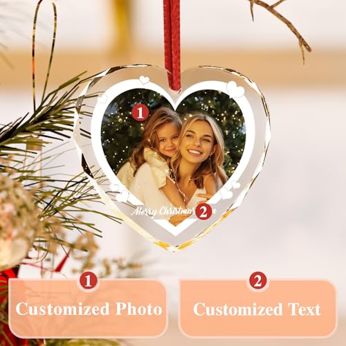 Personalized Crystal Christmas Ornaments with Photo