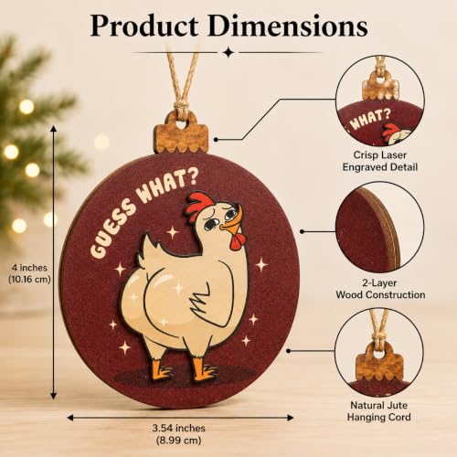 Funny Chicken Butt Christmas Ornaments 2026