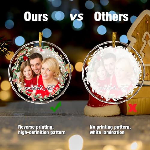 Custom Glass Ornaments Gifts for Christmas for Mom Dad