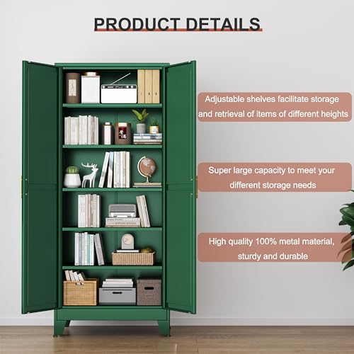 Kitchen Pantry Storage Cabinet with Doors and Adjustable Shelves