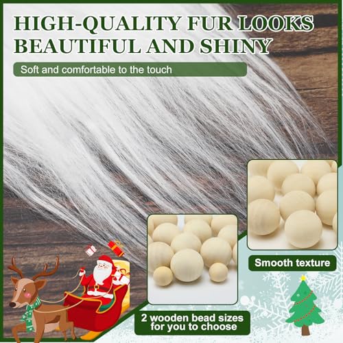 60 Pcs Gnome Beard Nose Crafts Kit with Cones
