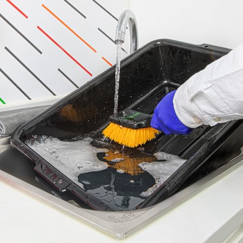 4 in Black Plastic Utility Scrub Brush