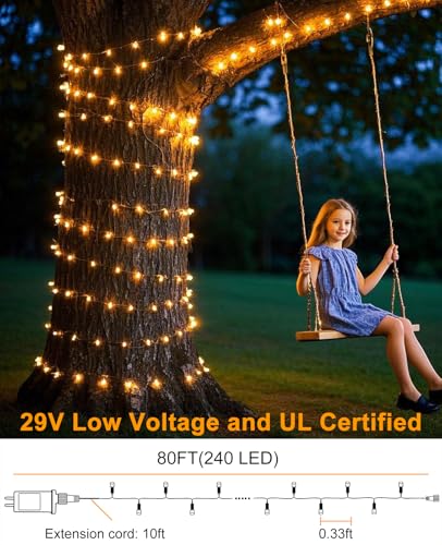 80FT 240 LED Christmas Lights Outdoor