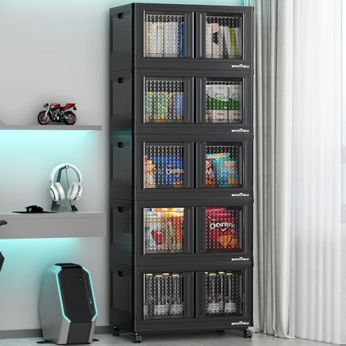 500Qt Stackable Storage Bins with Lids (5 Count)