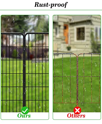 Decorative Black Metal Fencing Garden Fence with Gate (153 Sq Ft)