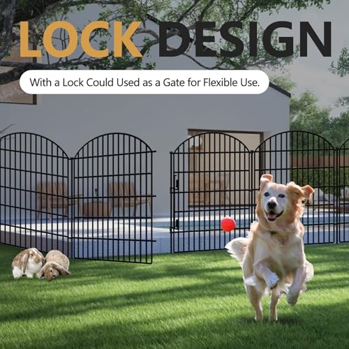10 Panels Decorative Garden Fence with Lock (10521.6 sq in)