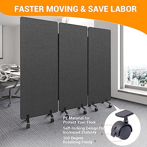 66in 3 Panel+3 Panel Soundproof Room Divider (2 Count)