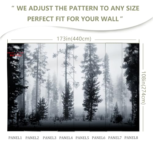 Misty Forest Wallpaper Foggy Snow Pine Wall Mural
