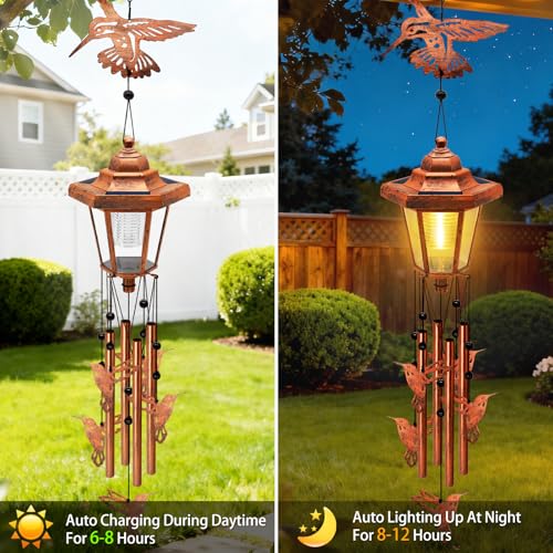 2 Pack Solar Hummingbird Wind Chimes
