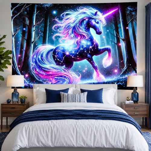 Blacklight Tapestry Fluorescent Glow UV Backdrop 78 x 59 Inch