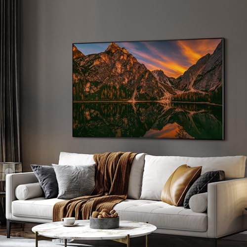 30"x60" Extra Large Framed Wall Art Majestic Mountain Landscape Reflected in Lake at Sunset for Home Living Room Bedroom Decor