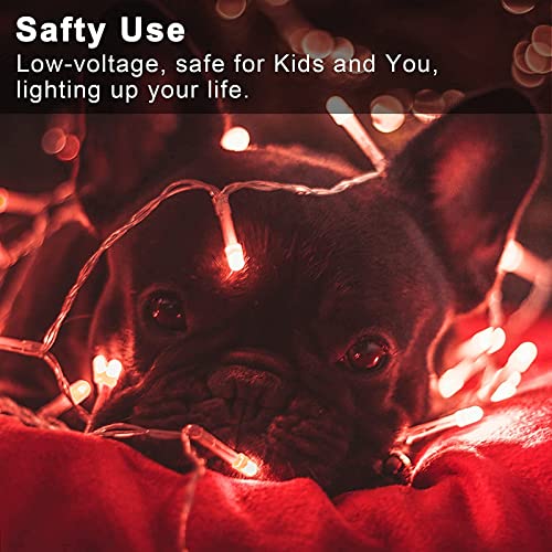 33ft 100 LED Red Halloween Lights with 8 Modes Remote (100 Count)