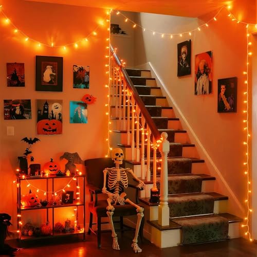 150 LED Orange Halloween Lights Indoor (59 Foot)