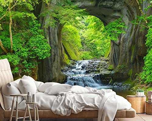 Forest Stream Wall Mural Wallpaper Large Nature Scenery (110.10416666666667 Sq Ft)