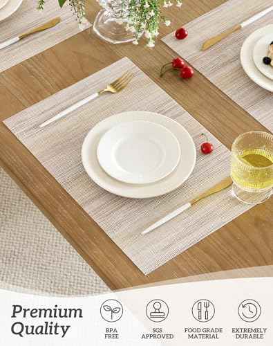 Lightsteel Beige with Yellow Placemats Set of 12 (12 Count)
