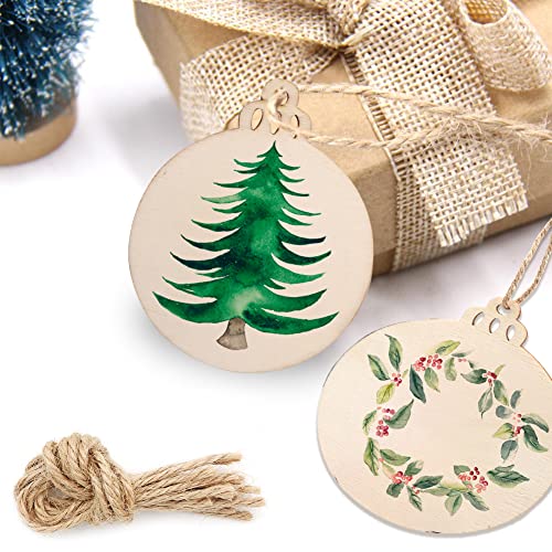 30PCS 3" Round Wooden Ornaments for Crafts (30 Count)