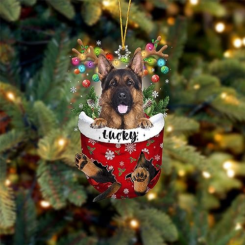 Long Haired German Shepherd Christmas Tree Ornament