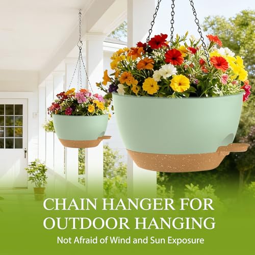 12 Inch Hanging Baskets 2 PC with Chains (2 Count)