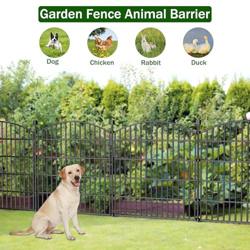 15 Panel No Dig Decorative Garden Fence 32" H x 35.4'L Outdoor Dog Barrier (6.69 Sq Ft)