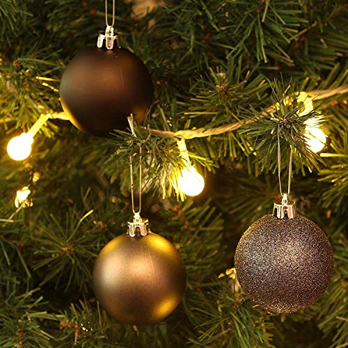 30 Pack Glitter Print Contrast Color Christmas Ball Ornaments (24 Count)