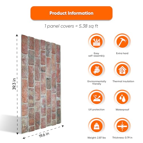 3D Wall Panels Brick Effect