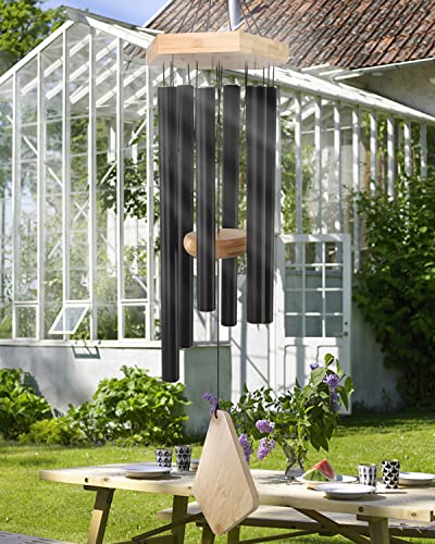 Memorial Wind Chimes 30 inch Black Deep Tone Sympathy Gift Patio Porch Home