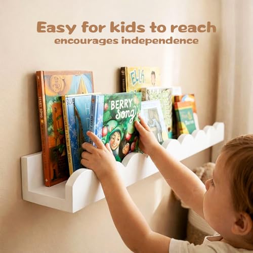 Nursery Floating Shelves for Kids Room (2 Count)