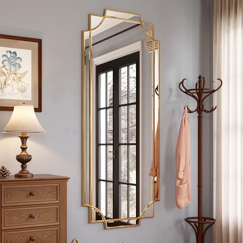 30"x60" Gold Foil Scalloped Edge Decorative Full Length Mirror