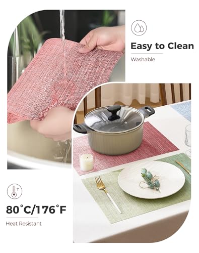 Gradient Pink Woven Placemats Set of 6 (6 Count)