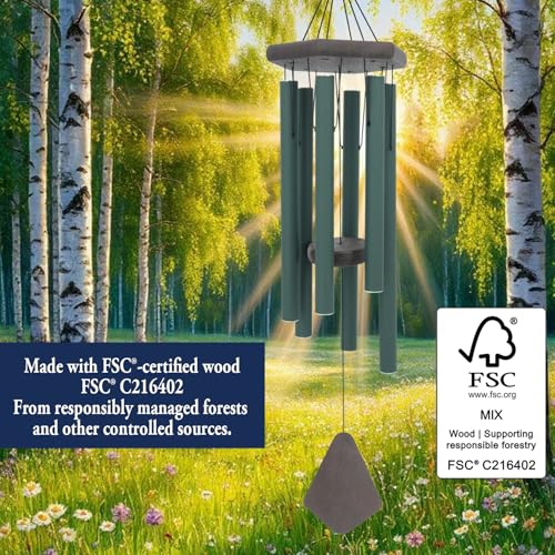 Wind Chimes for Outside 30 inch Green Aluminum Garden Patio Gift Decor Yard