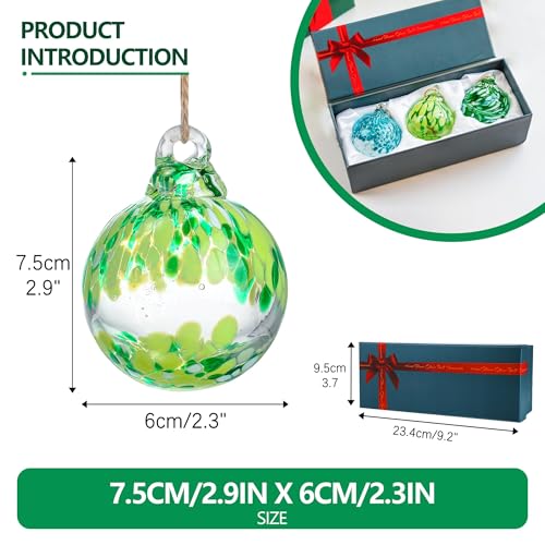 3Pcs Hand Blown Glass Gazing Balls 2.3in Hanging Friendship Ball for Garden (3 Count)
