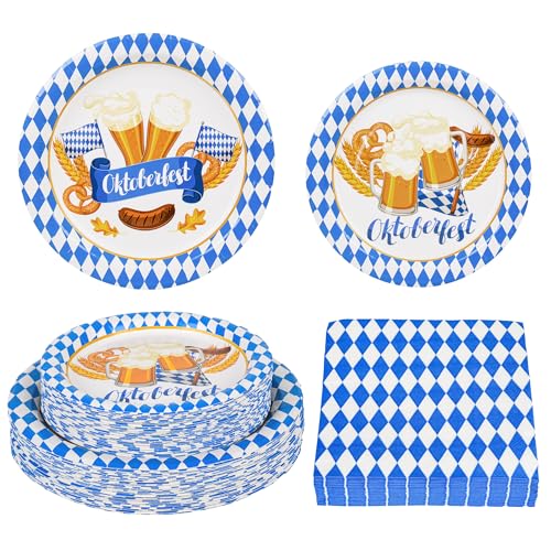 150Pcs Oktoberfest Paper Plates & Napkins (150 Count)