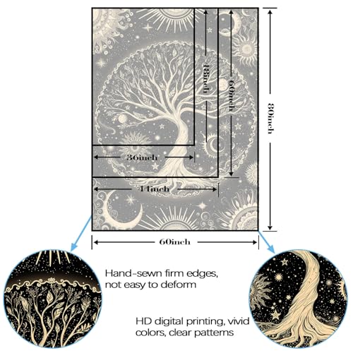 Tree of Life Tapestry Starry Sky Wall Tapestry