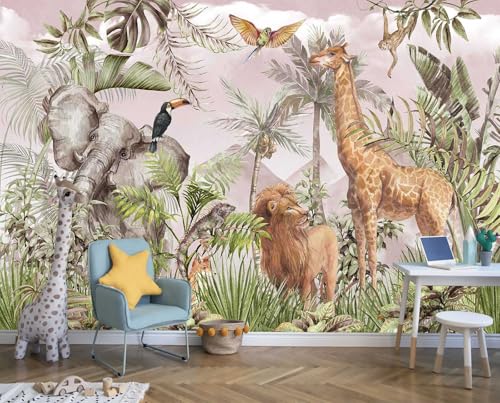 Watercolor Paintings Tropical Jungle Animals Safari