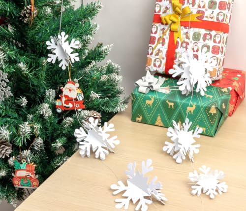 Christmas Hanging Paper Snowflakes for Winter Wonderland Frozen Party Decor