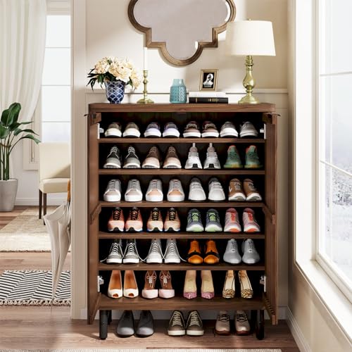 6 Tier Shoe Cabinet with Shutter Doors