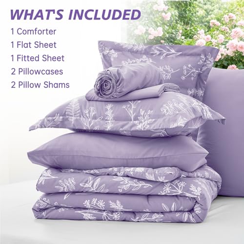 Lavender Purple Bed in a Bag King 7 Pieces