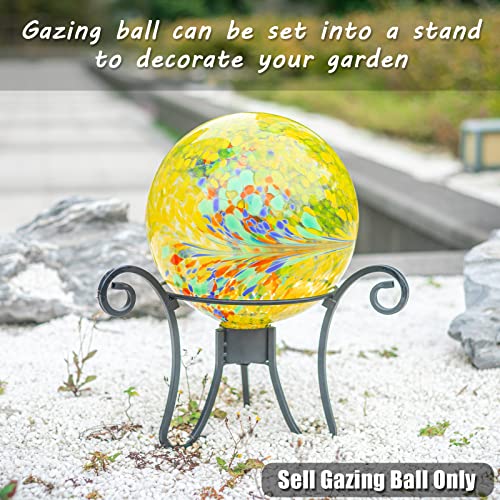 Gazing Ball Glass Gazing Balls Garden Globe Decor 10" Yellow