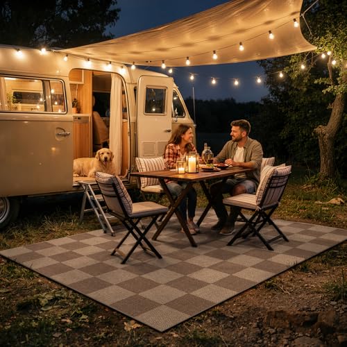Checkered Easy Jute Living Room Rug