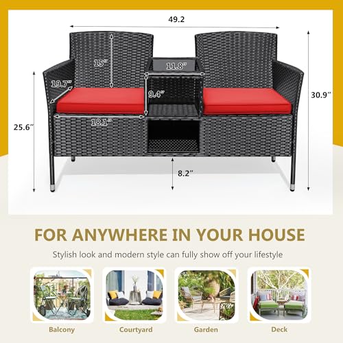 Outdoor Furniture Patio Loveseat Wicker 2