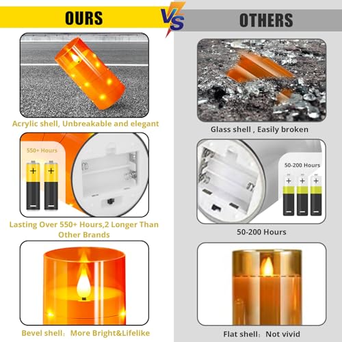 3"x6"Flickering Flameless Candles