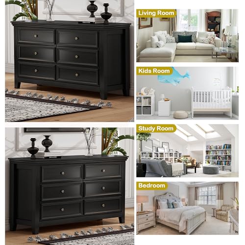 Black 6 Drawer Dresser