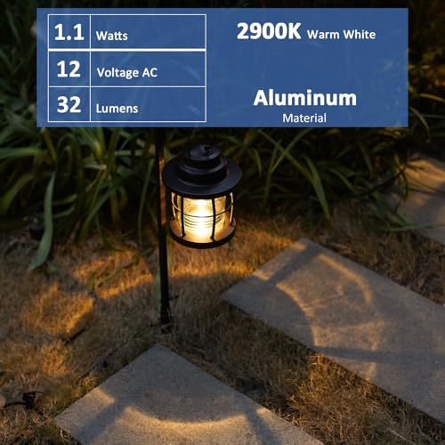 12V Low Voltage Hanging Lantern Pathway Lights 32Lumen 2900K 1.1W 6 Pack (6 Count)