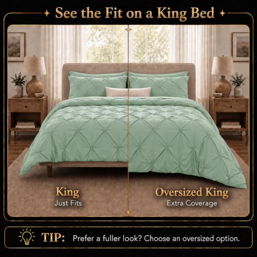 King Size Comforter Set Sage Green (7 Count)
