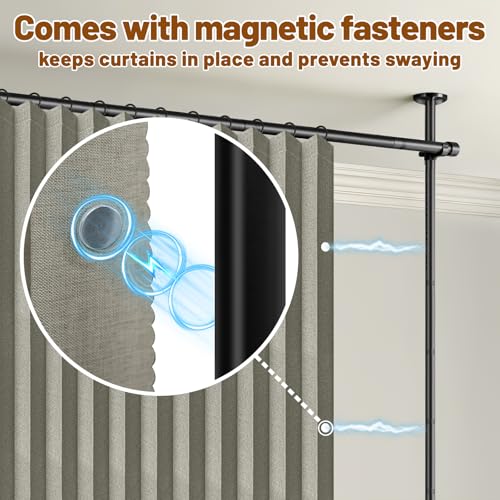 Privacy Curtains for Room Divider with Blackout & Soundproof (2 Count)