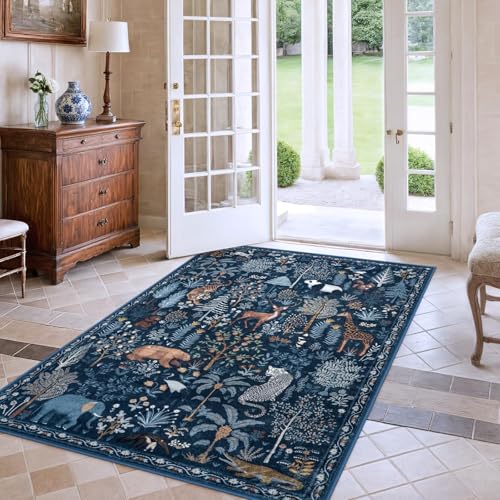 Jungle Blue 5x7 Rugs for Living Room Soft Ultra (33.2 Sq Ft)