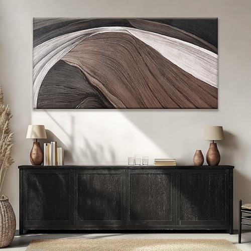 Large Abstract Wall Art For Living Room Pints Black And White Canvas Art Wall Decor Prints Picture Painting Brown Maximalist Decor Artwork For Bedroom Modern Home Wall Decor 29x58 In