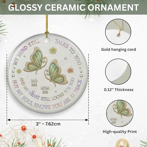 Memorial Ceramic Ornament Personalized Butterfly My Mind Still Talks to You